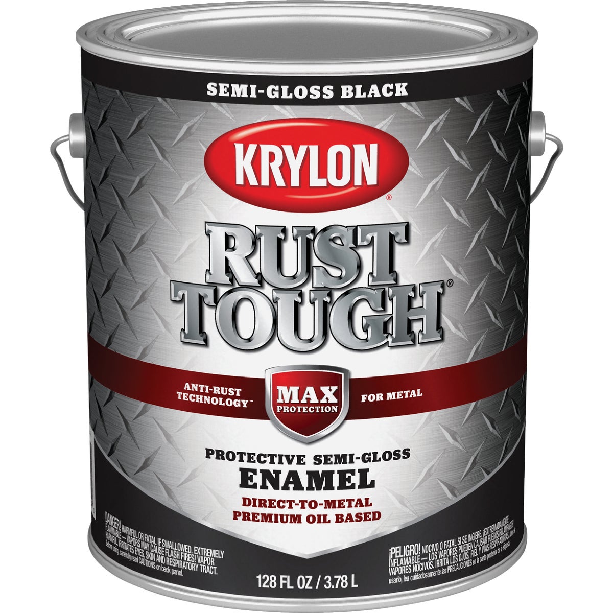 Krylon Rust Tough DTM Oil-Based Semi-Gloss Rust Control Enamel, Black, 1 Gal. Image 1