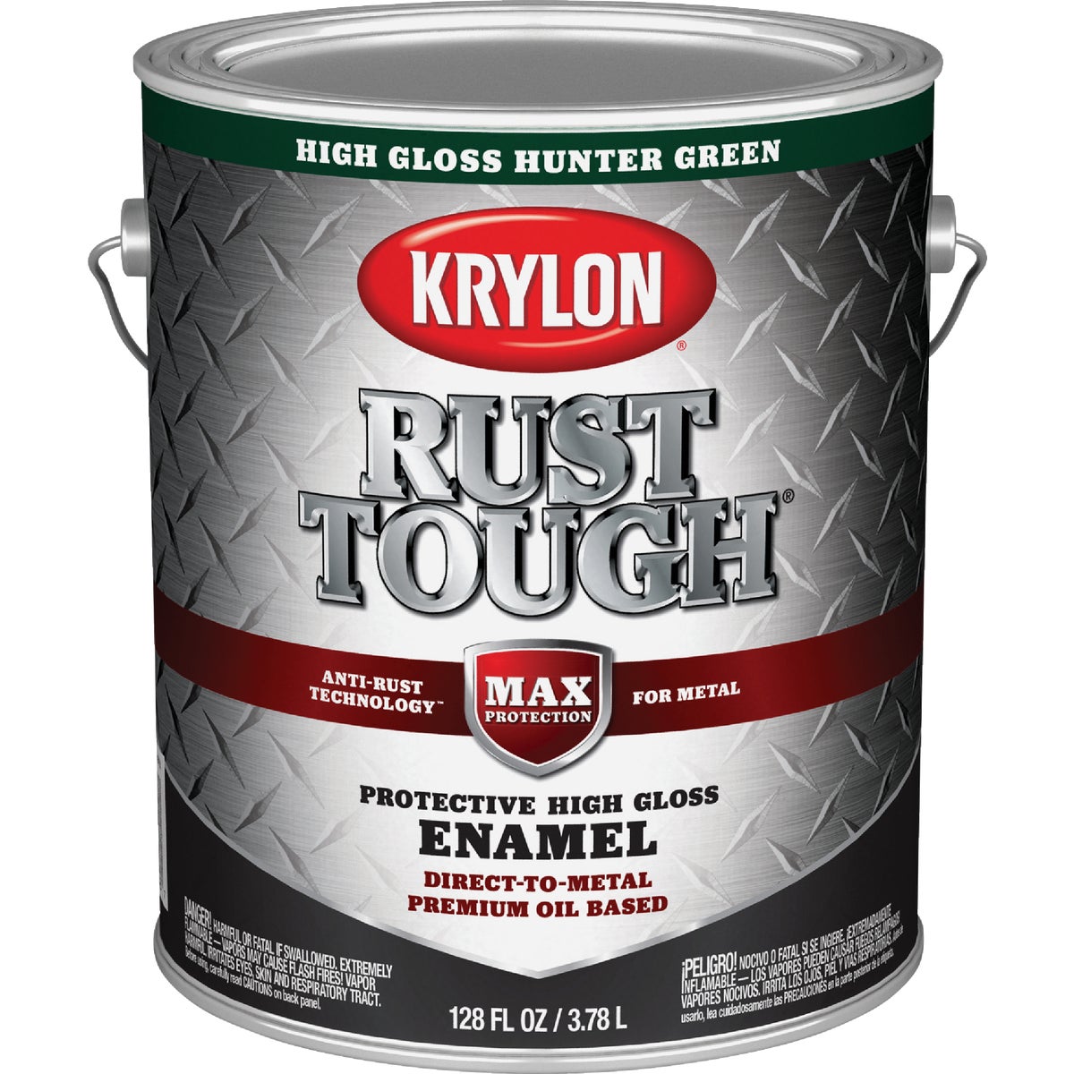 Krylon Rust Tough DTM Oil-Based Gloss Rust Control Enamel, Hunter Green, 1 Gal. Image 1