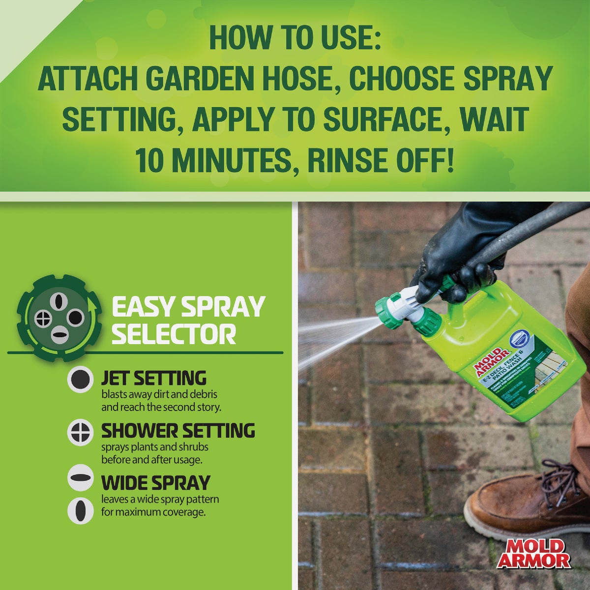 Home Armor 64 Oz. Hose End Sprayer Deck & Patio Wash with Microban Image 2