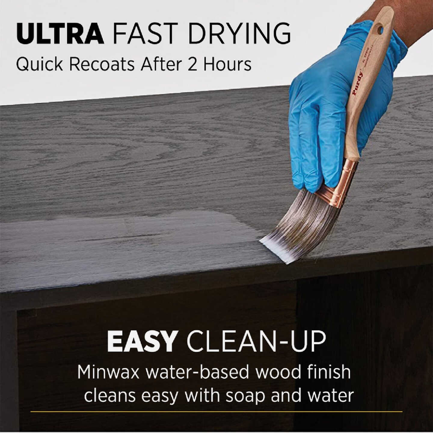 Minwax Polycrylic Clear Ultra Flat Protective Finish, 1/2 Pt. Image 5