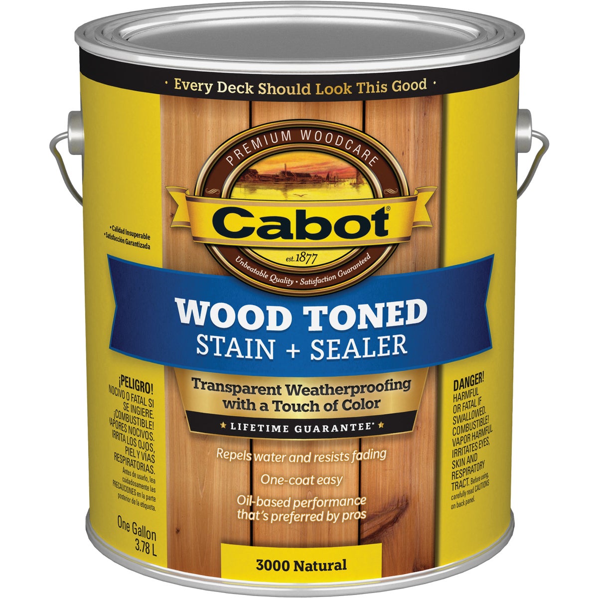 Cabot Alkyd/Oil Base Wood Toned Deck & Siding Stain, 3000 Natural, 1 Gal. Image 7