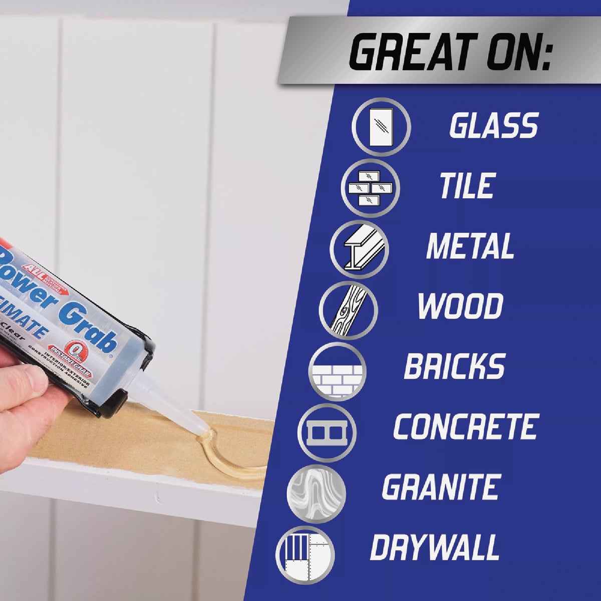 LOCTITE Power Grab 9 Oz. Crystal Clear Ultimate Construction Adhesive Image 4