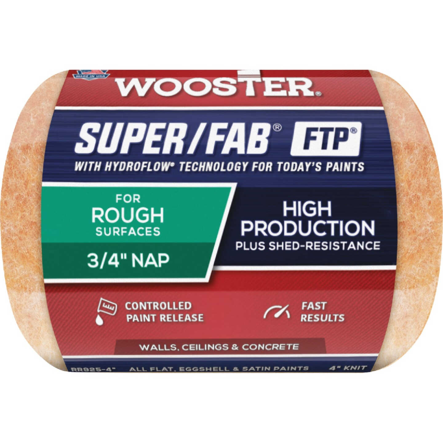 Wooster Super/Fab FTP 4 In. x 3/4 In. Knit Fabric Roller Cover Image 1
