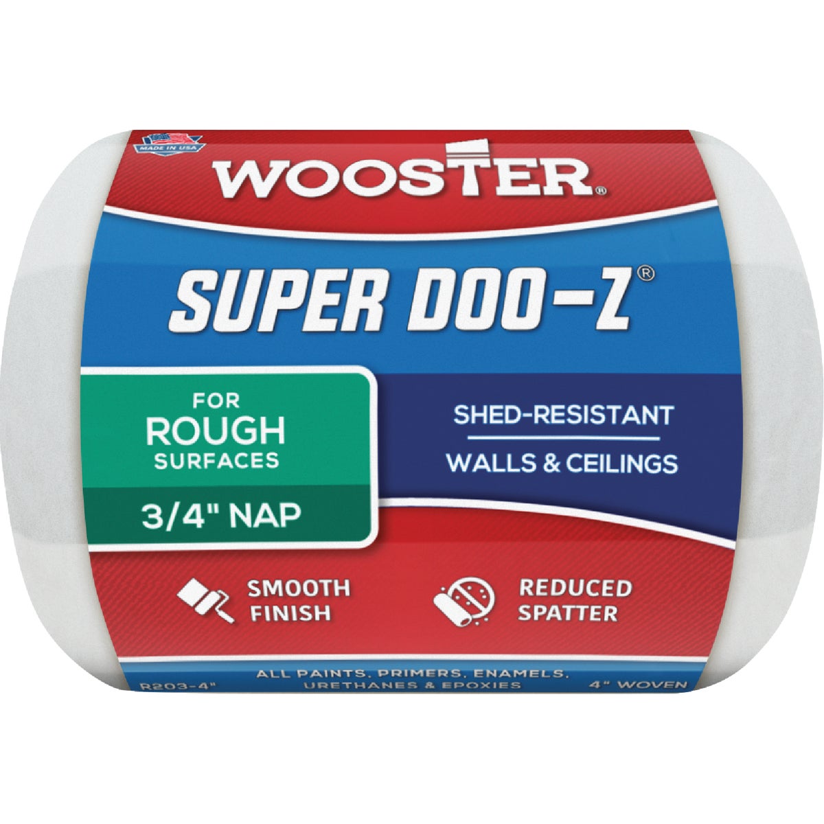 Wooster Super Doo-Z 4 In. x 3/4 In. Woven Fabric Roller Cover Image 1