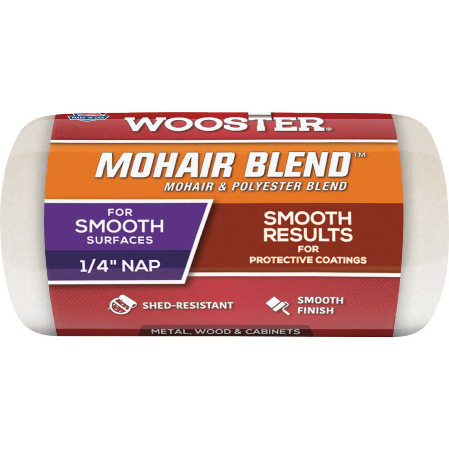 Wooster Mohair Blend 4 In. x 1/4 In. Woven Fabric Roller Cover Image 1