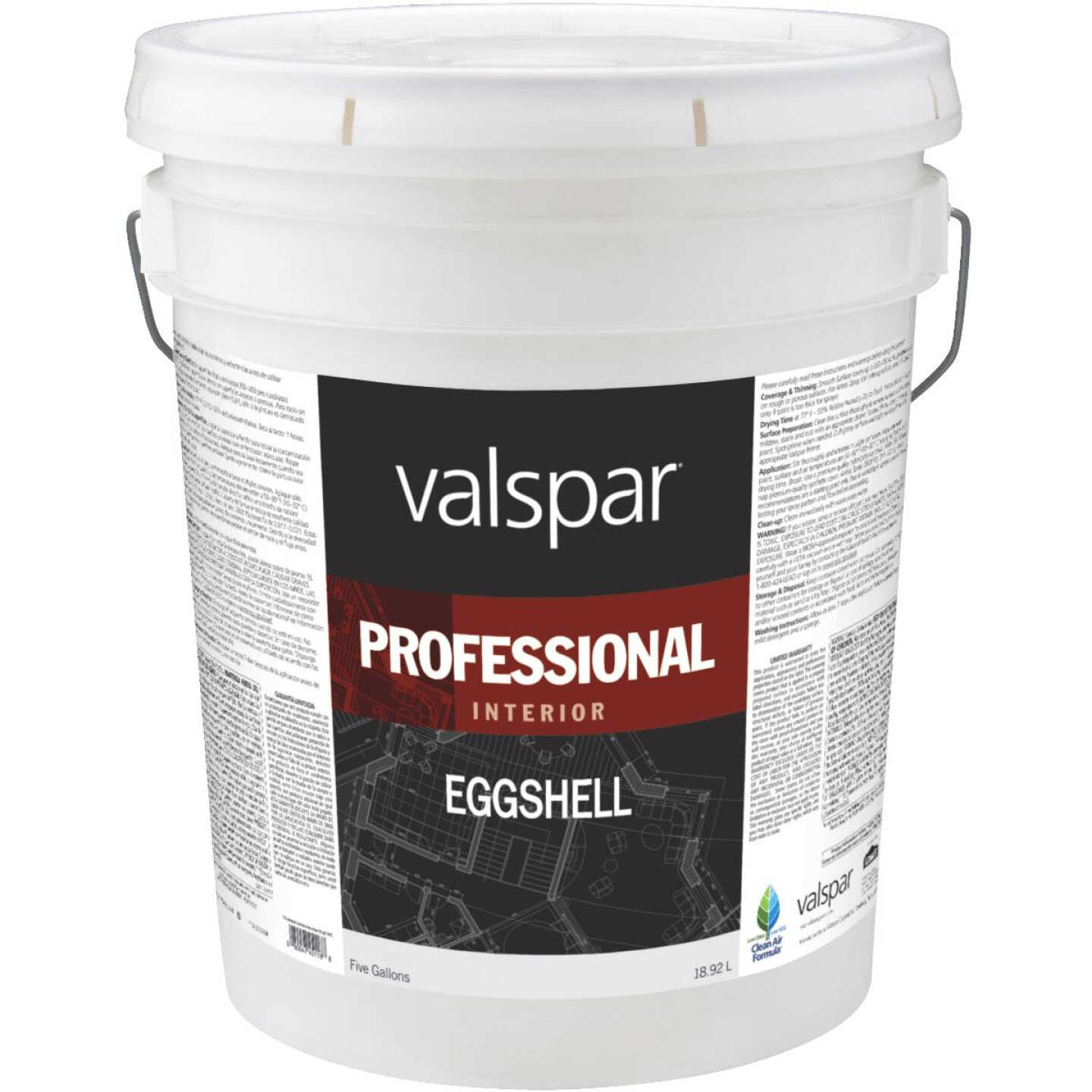 Valspar Professional Latex Eggshell Interior Wall Paint, Neutral Base, 5 Gal. Image 1
