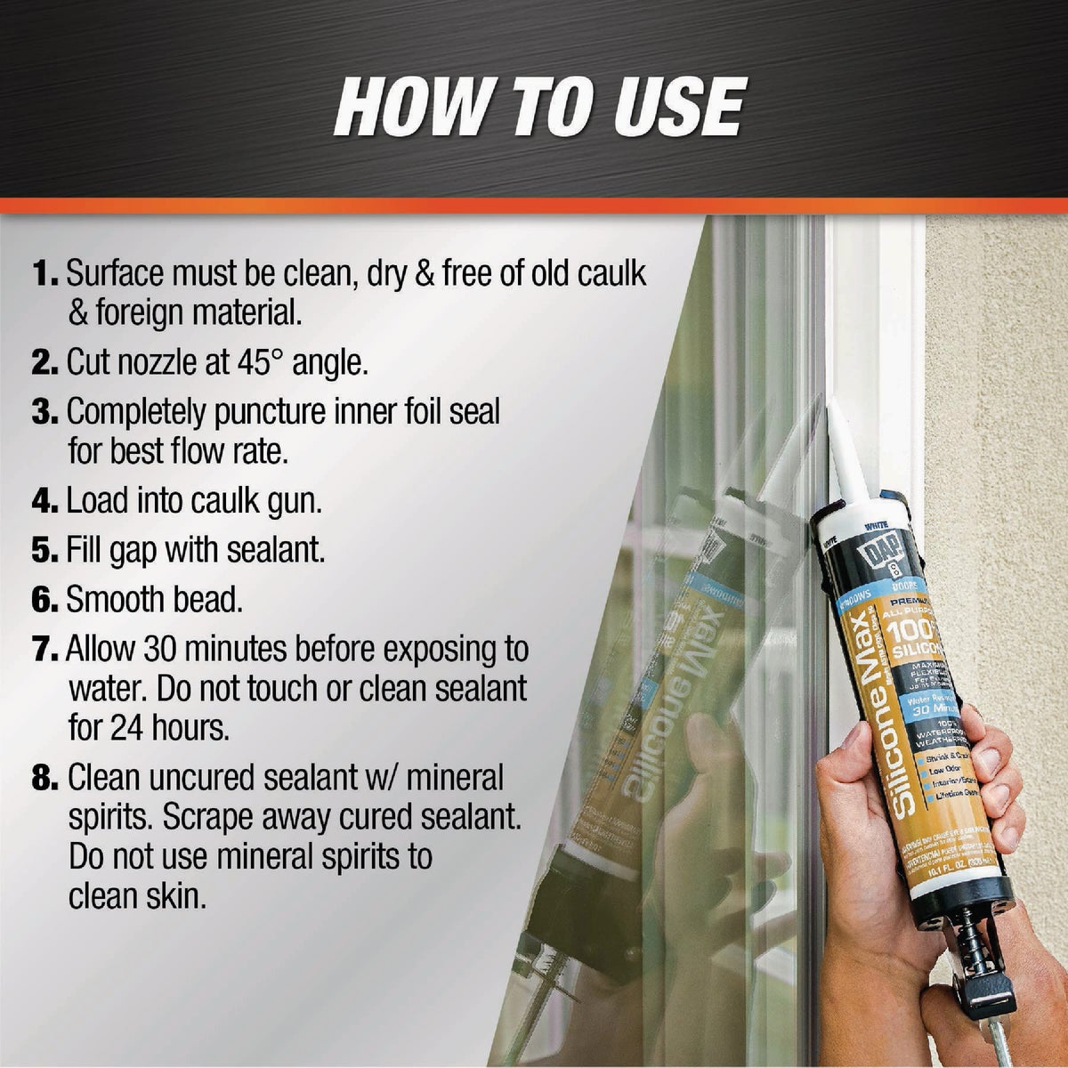 DAP Silicone Max 10 Oz. Black Premium All Purpose 100% Silicone Sealant Image 5