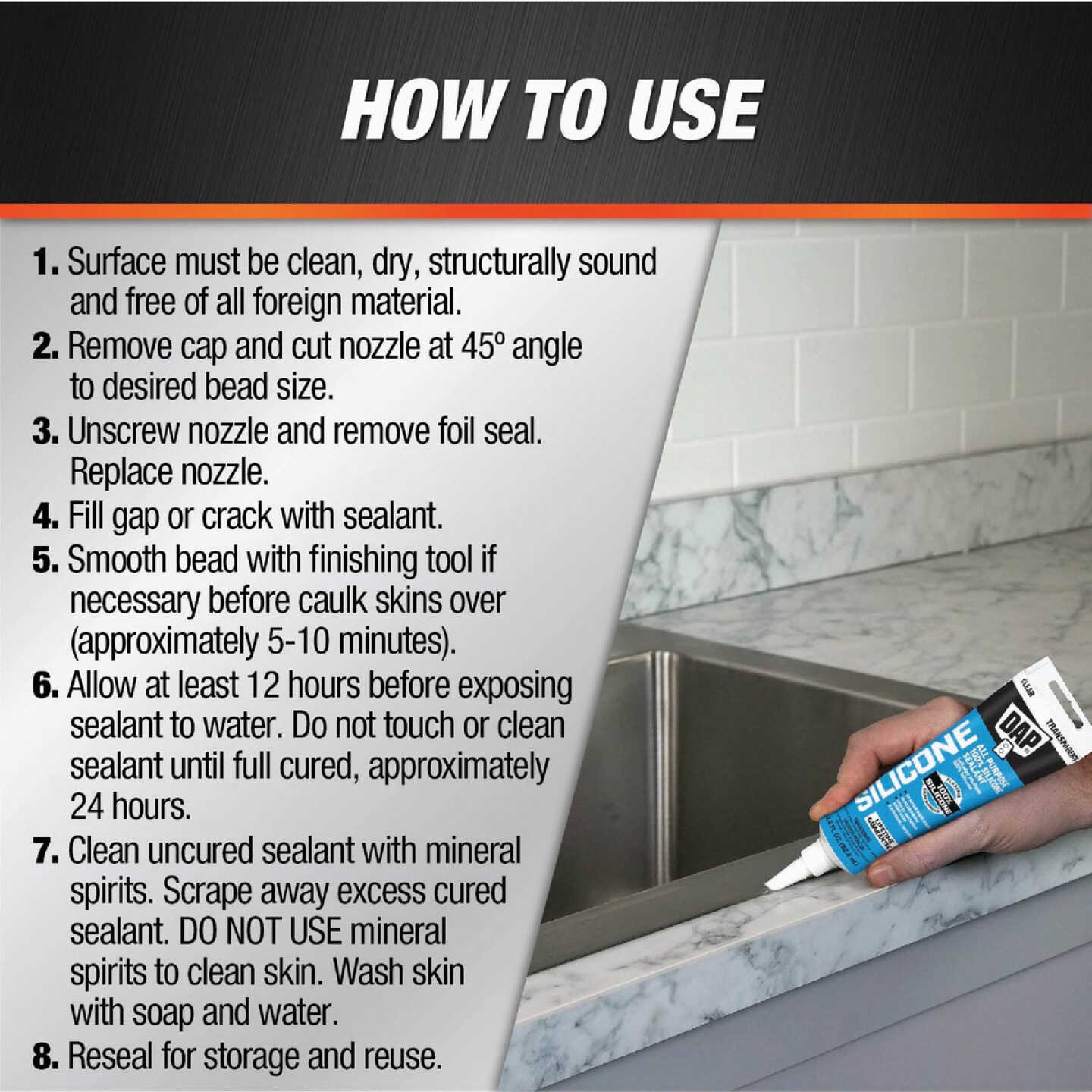 DAP 2.8 Oz. Window, Door & Siding Silicone Sealant, White Image 3