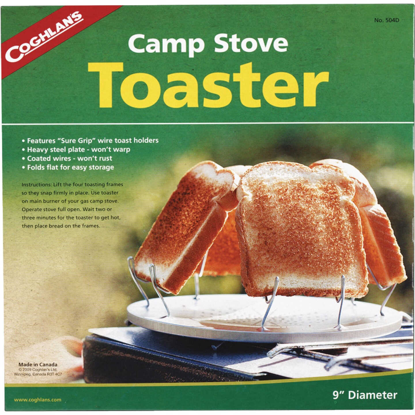 Coghlans 4-Slice Steel Camp Stove Toaster Image 1