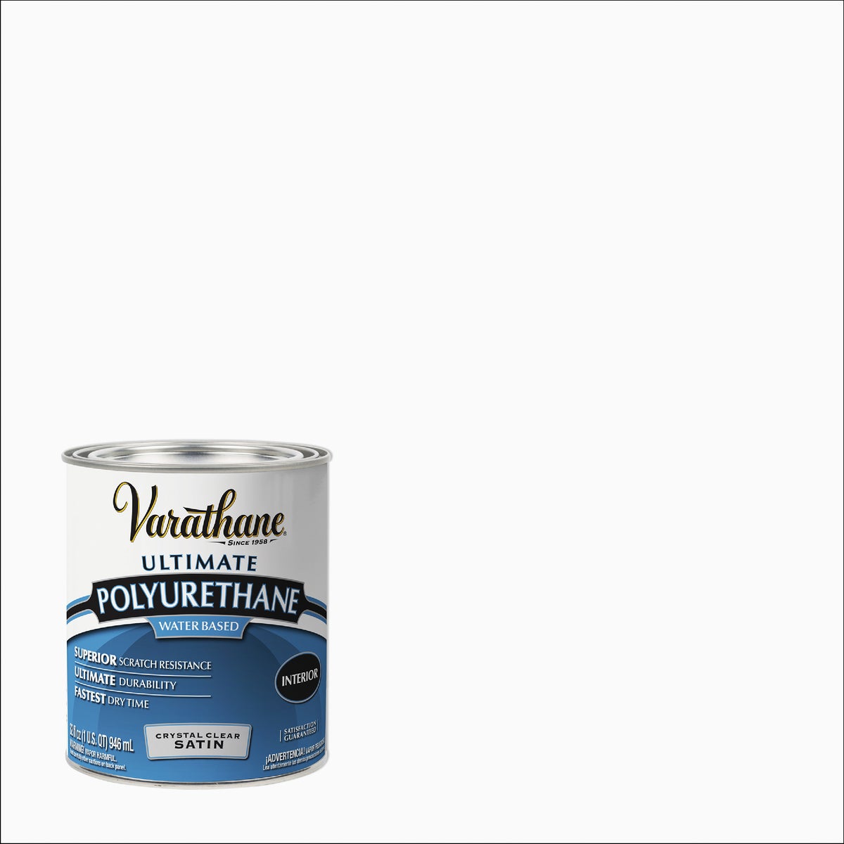 Varathane Satin Low Odor Water Based Interior Polyurethane, 1Qt. Image 1