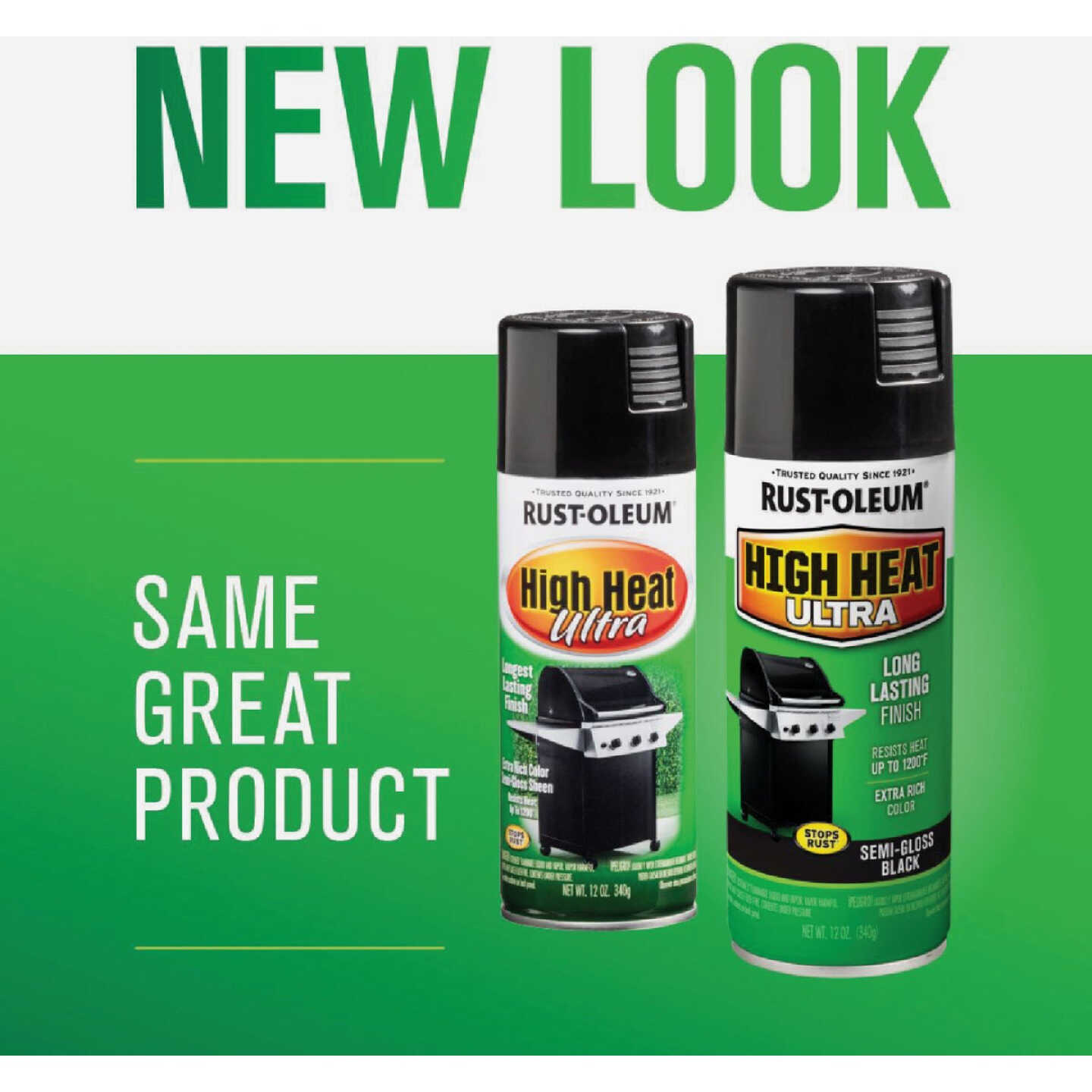 Rust-Oleum Semi-Gloss Ultra Black 12 Oz. High Heat Spray Paint Image 2