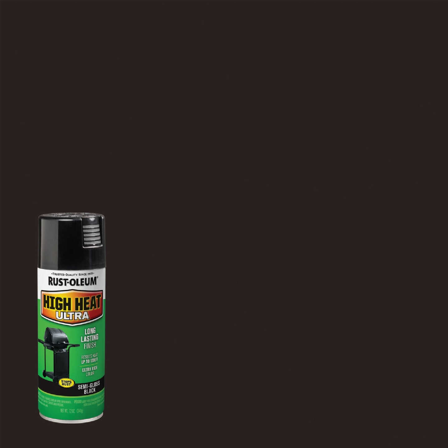 Rust-Oleum Semi-Gloss Ultra Black 12 Oz. High Heat Spray Paint Image 1