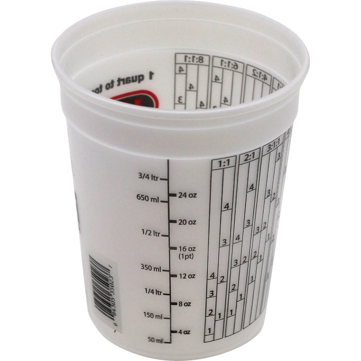 Leaktite 1 Qt. Semi-Transparent Multi-Mix All Purpose Mixing And Storage Container Image 3