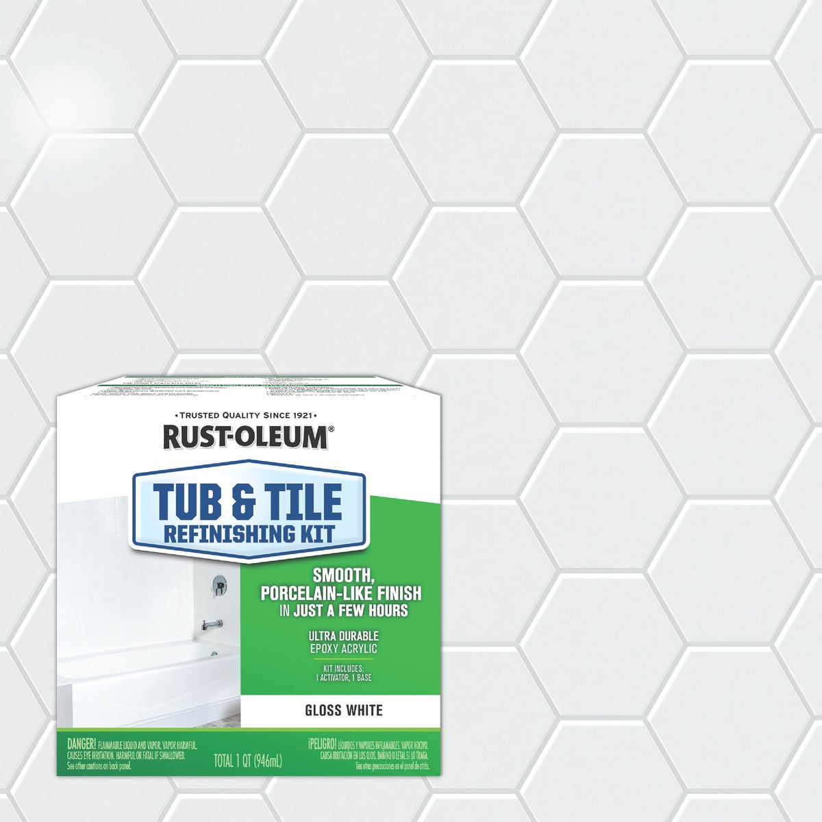 Rust-Oleum 1 Qt. Tub & Tile Gloss White Refinishing Kit