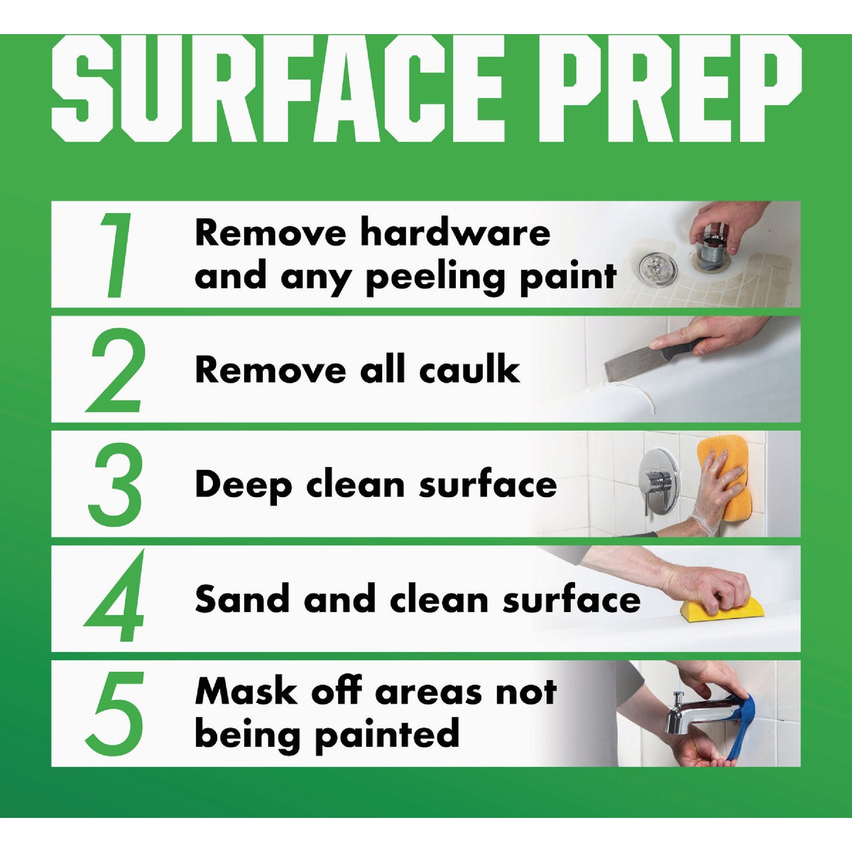 Rust-Oleum 1 Qt. Tub & Tile Gloss White Refinishing Kit Image 5