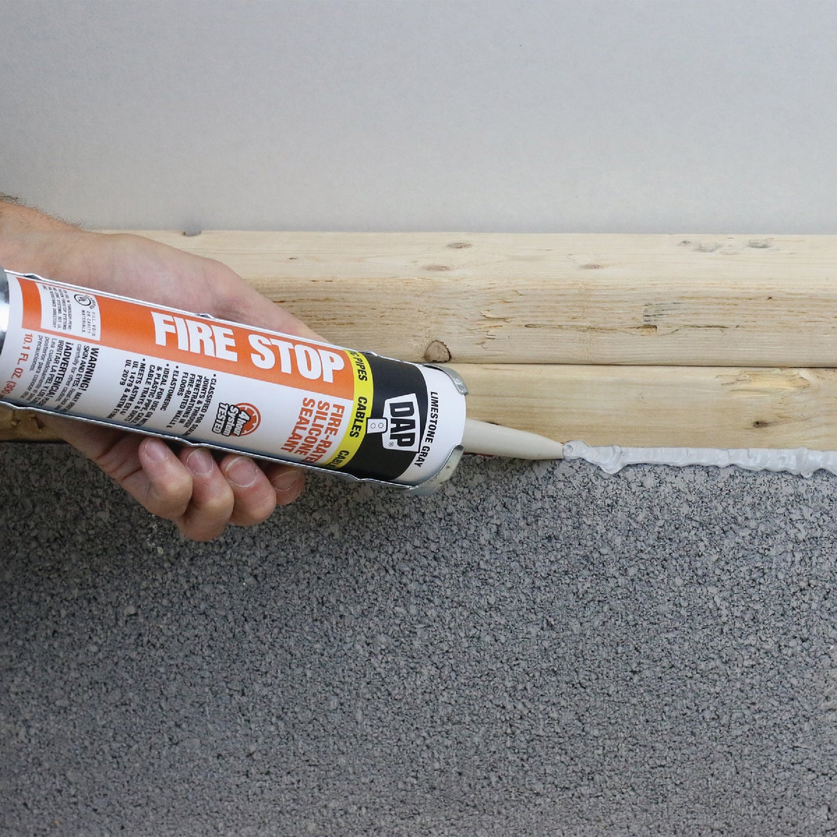 DAP 10.1 Oz. Fire Stop Fire-Rated Sealant, Limestone Gray Image 4