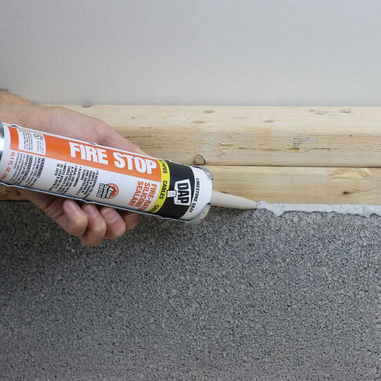 DAP 10.1 Oz. Fire Stop Fire-Rated Sealant, Limestone Gray Image 4