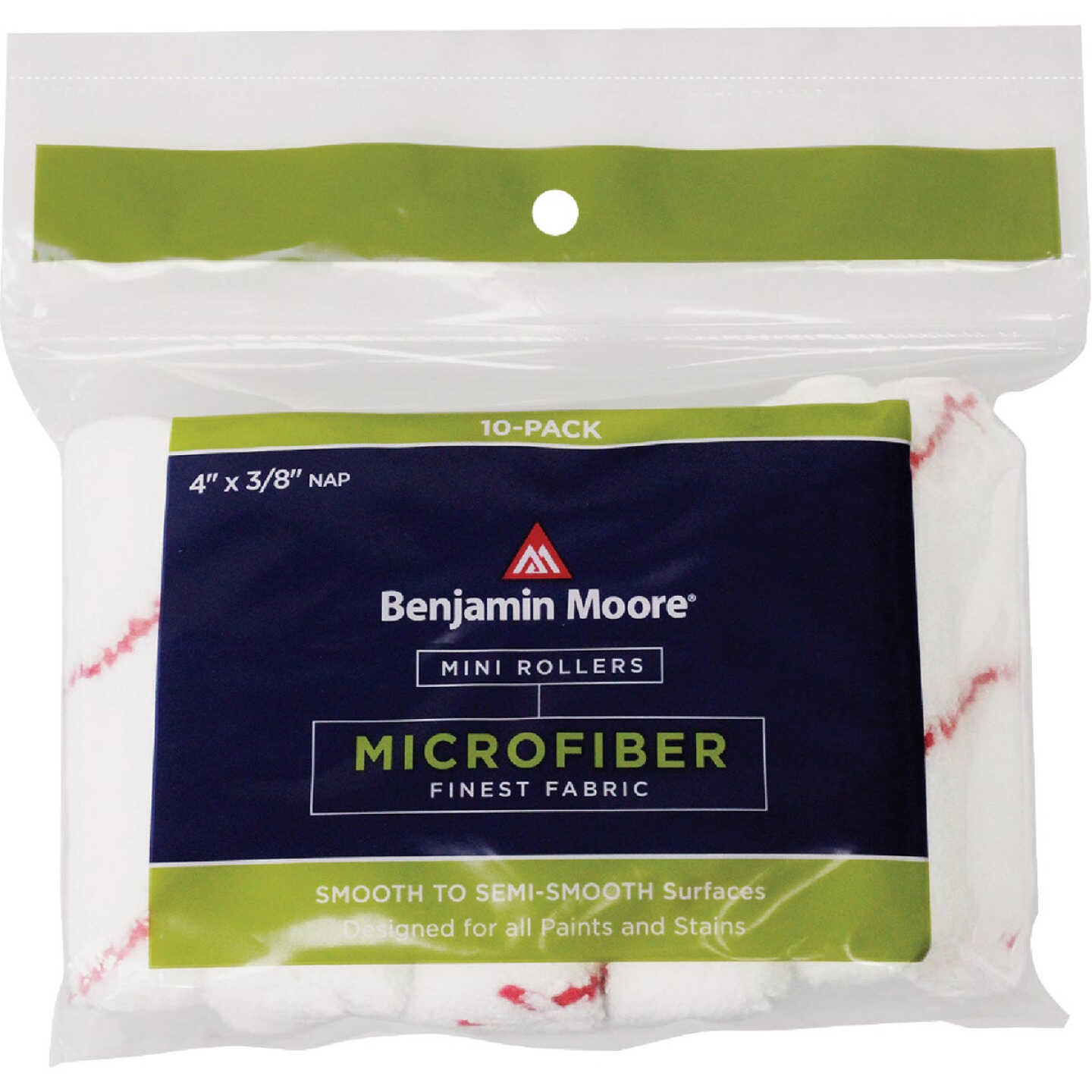 Premier Benjamin Moore 4 In. x 3/8 In. Microfiber Mini Roller Covers (10-Pack) Image 2
