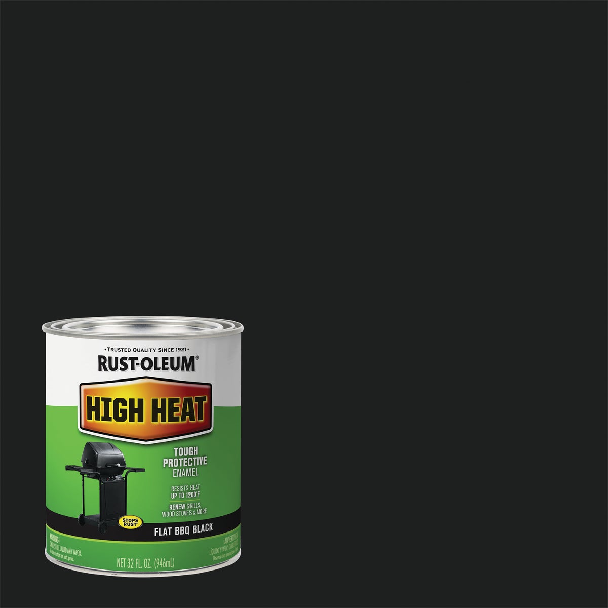 Rust-Oleum Flat High Heat Enamel, BBQ Black, 1 Qt.