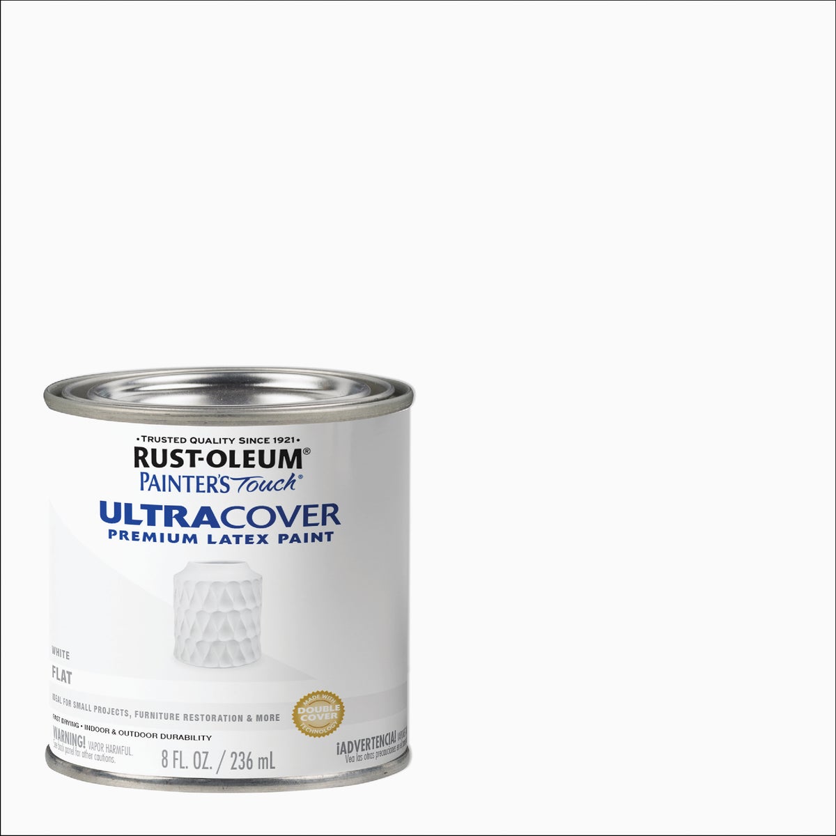 Rust-Oleum Painter's Touch 2X Ultra Cover Premium Latex Paint, Flat White, 1/2 Pt.
