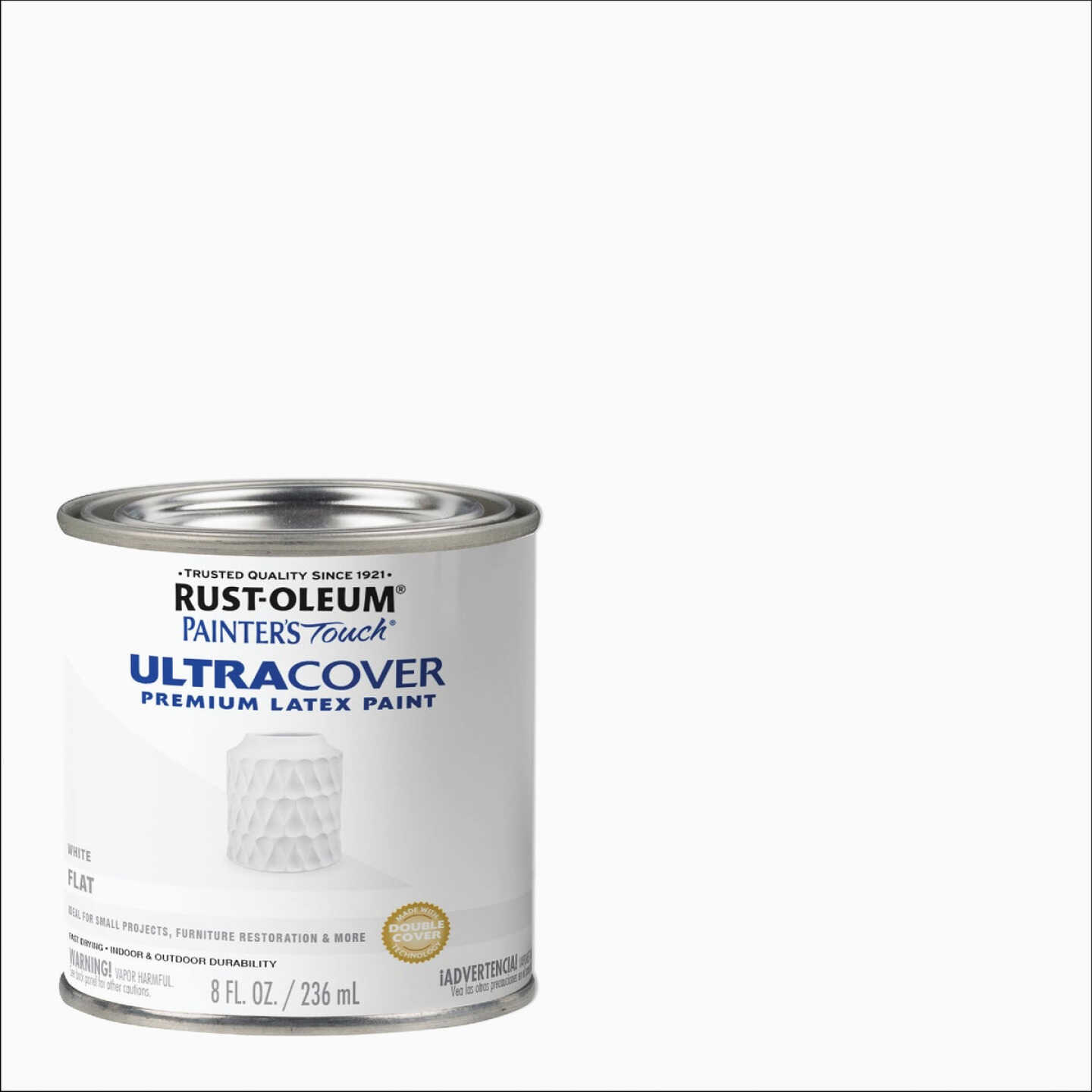 Rust-Oleum Painter's Touch 2X Ultra Cover Premium Latex Paint, Flat White, 1/2 Pt. Image 1