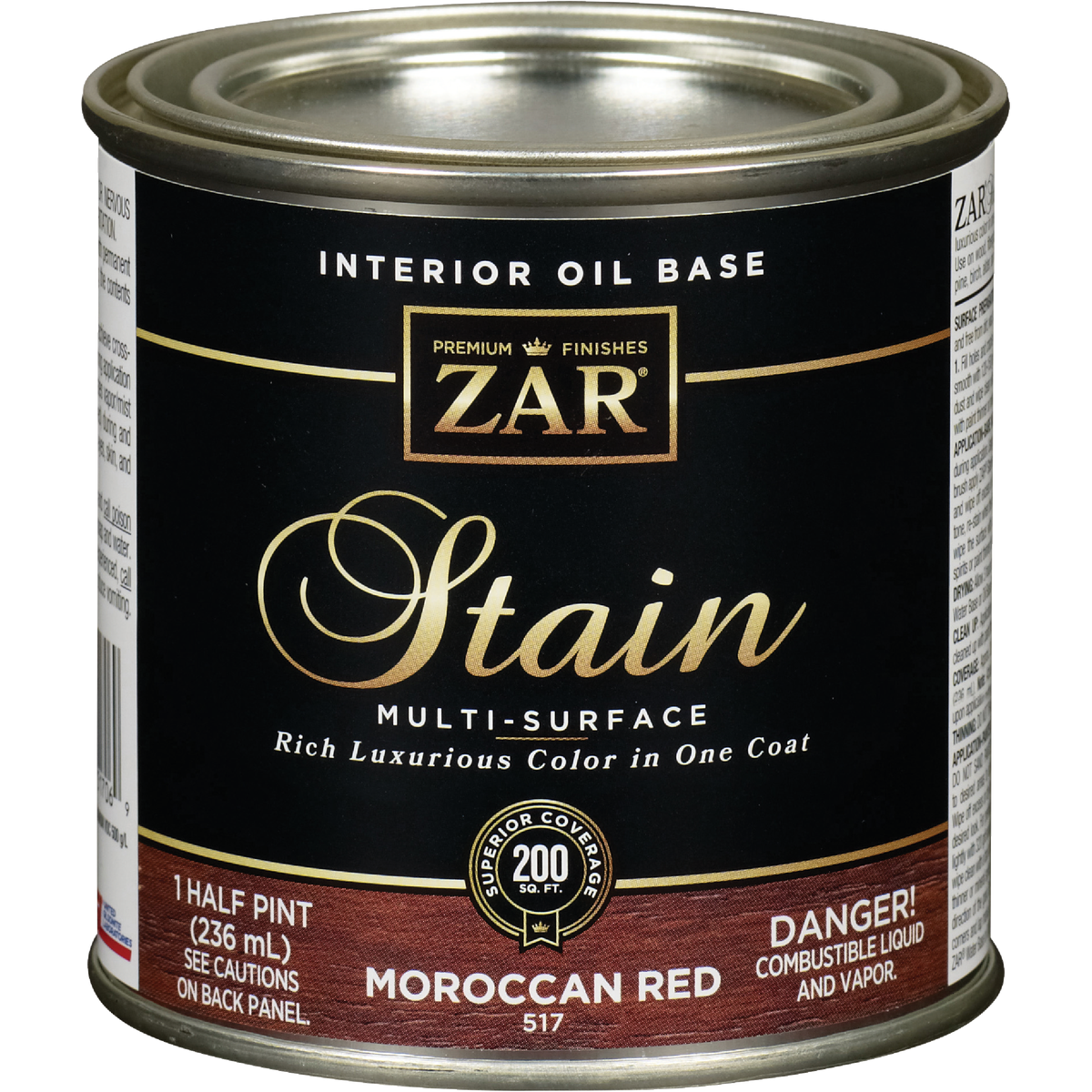 Zar 1/2 Pt. Moroccan Red Oil-Based Multi-Surface Interior Stain Image 1