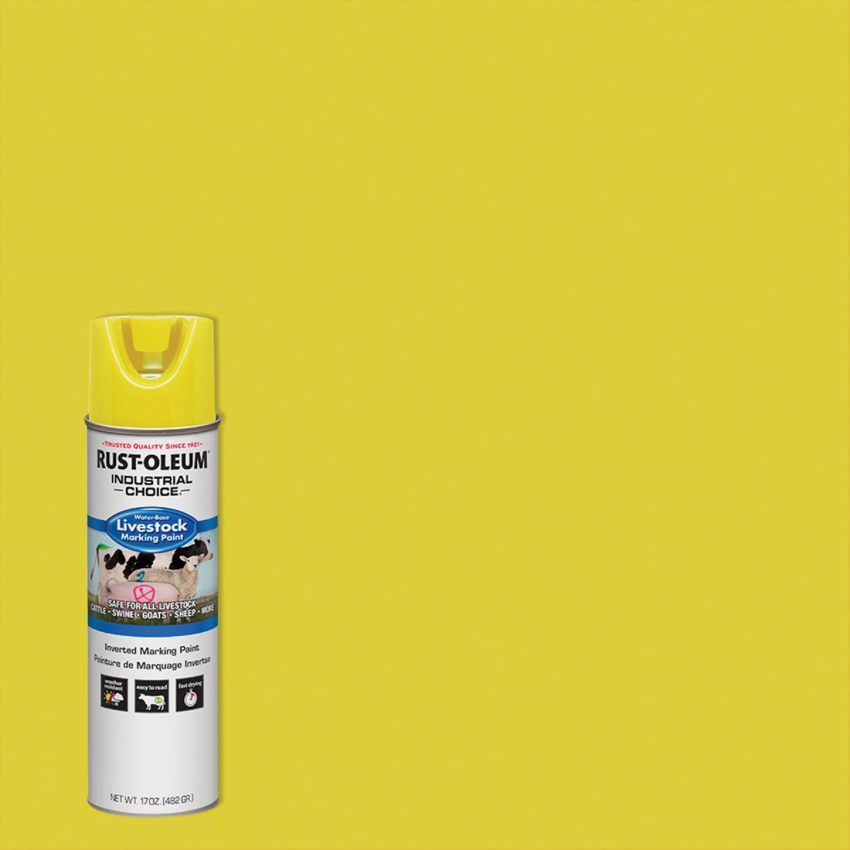 Rust-Oleum Industrial Choice 17 Oz. Fluorescent Yellow Livestock Marking Paint