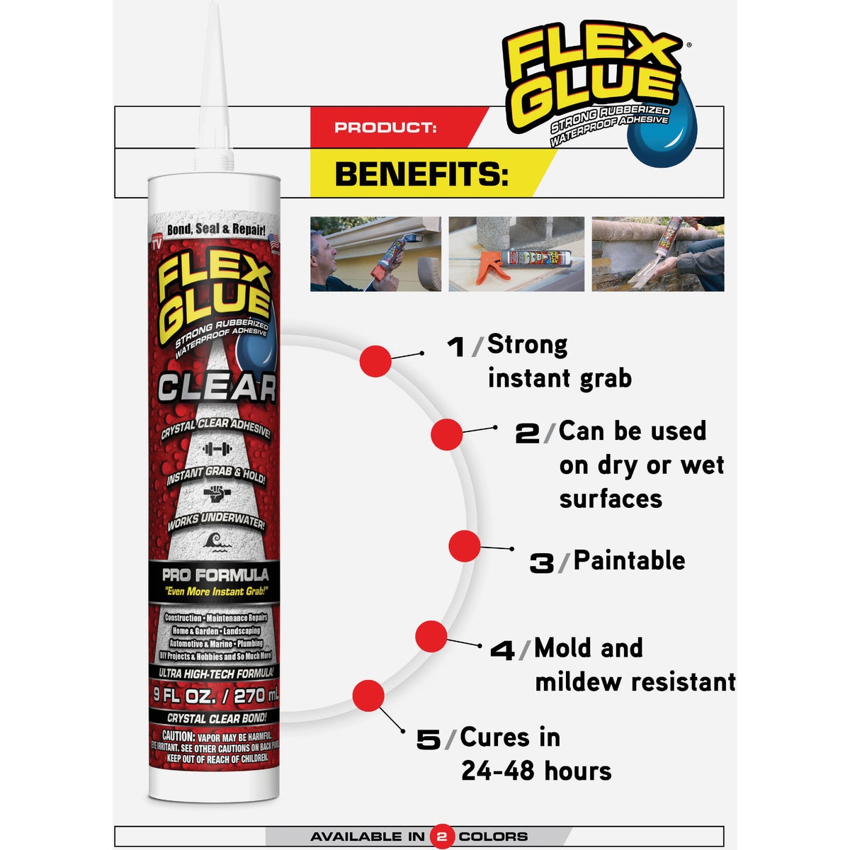 Flex Glue 9 Oz. Clear Multi-Purpose Adhesive Image 5