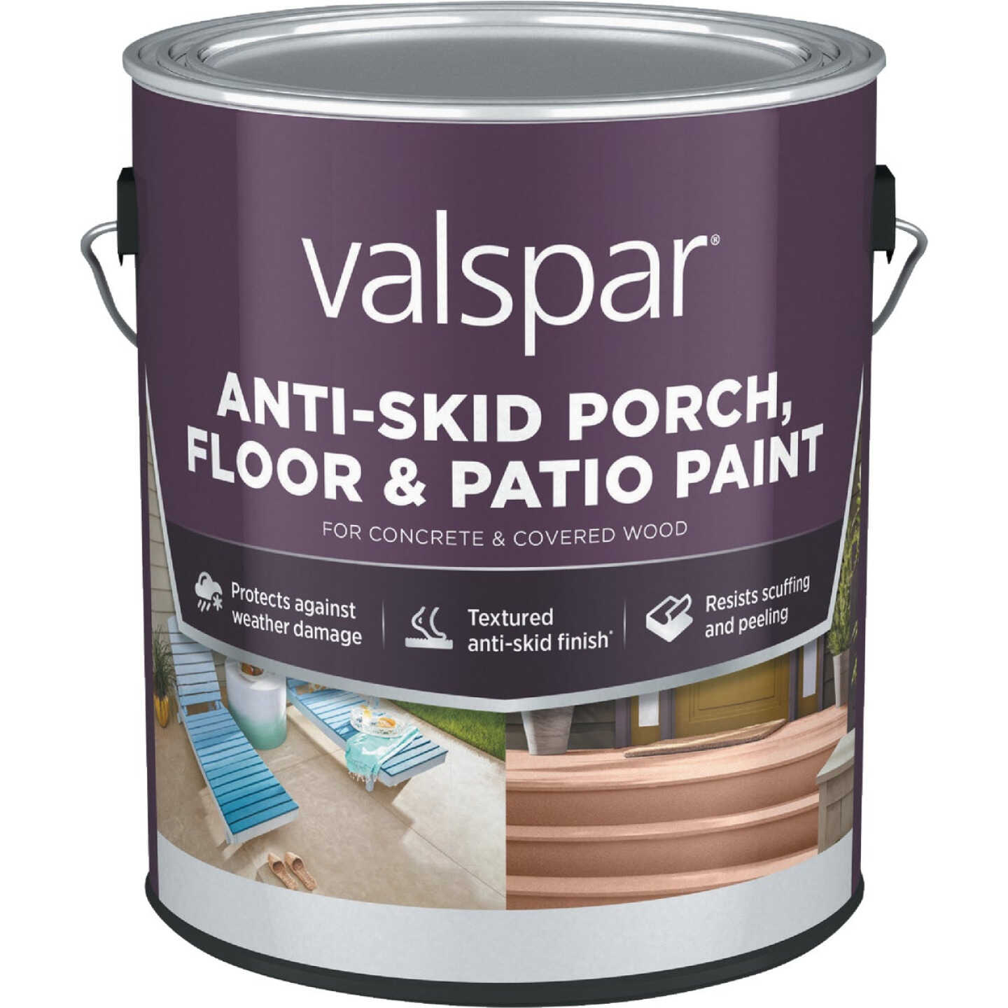 Valspar Anti-Skid Flat Latex Porch, Floor & Patio Paint, Base 4, 1 Gal. Image 1