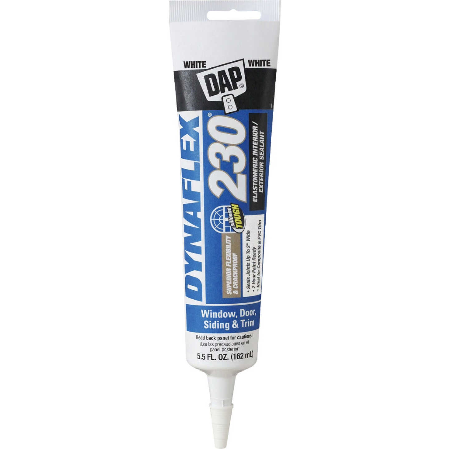 Dap Dynaflex 230 5.5 Oz. 100% Waterproof Window, Door, Siding & Trim Elastomeric Sealant, White Image 1