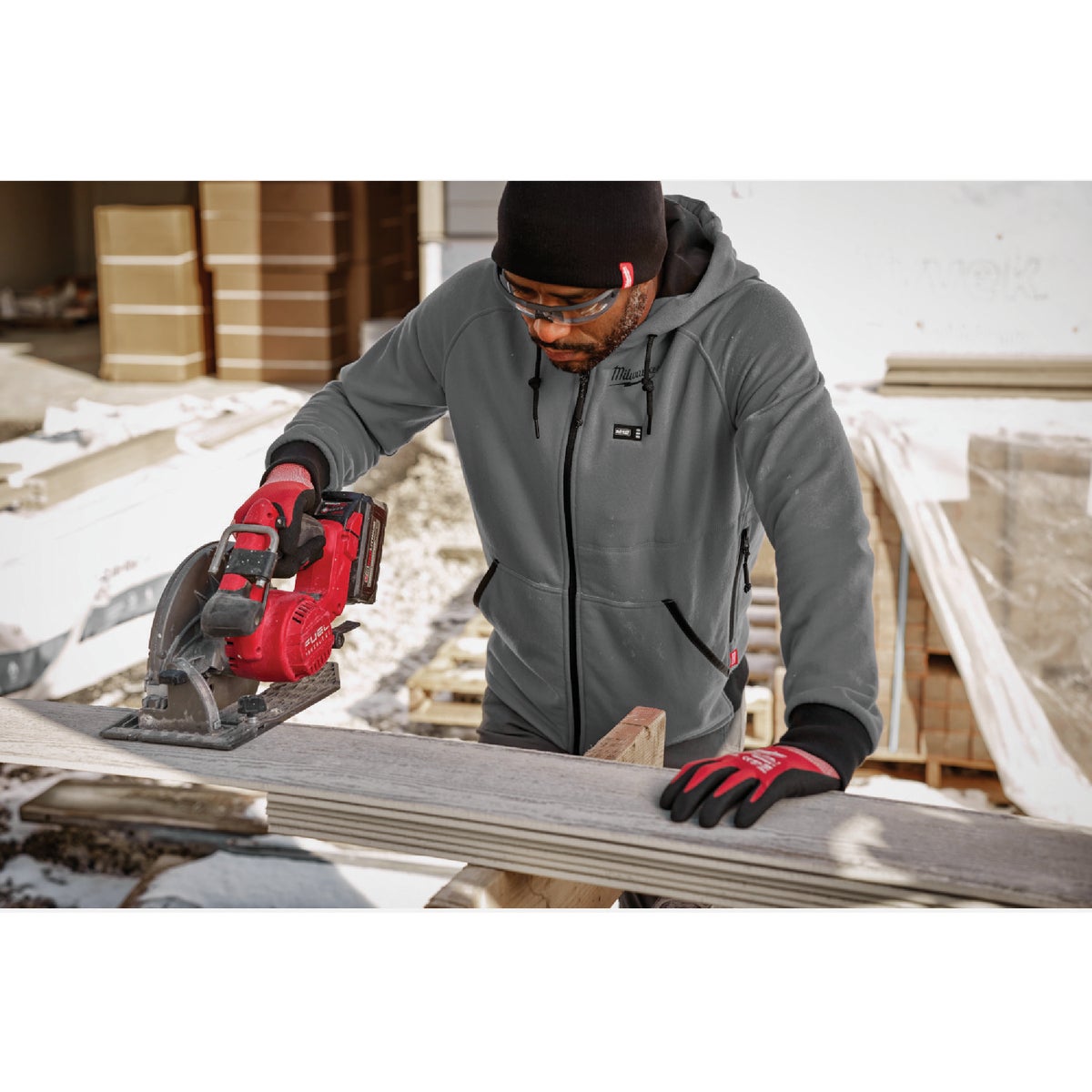 Milwaukee M12 Men's Gray Cordless Heated Hoodie Kit, L Image 4