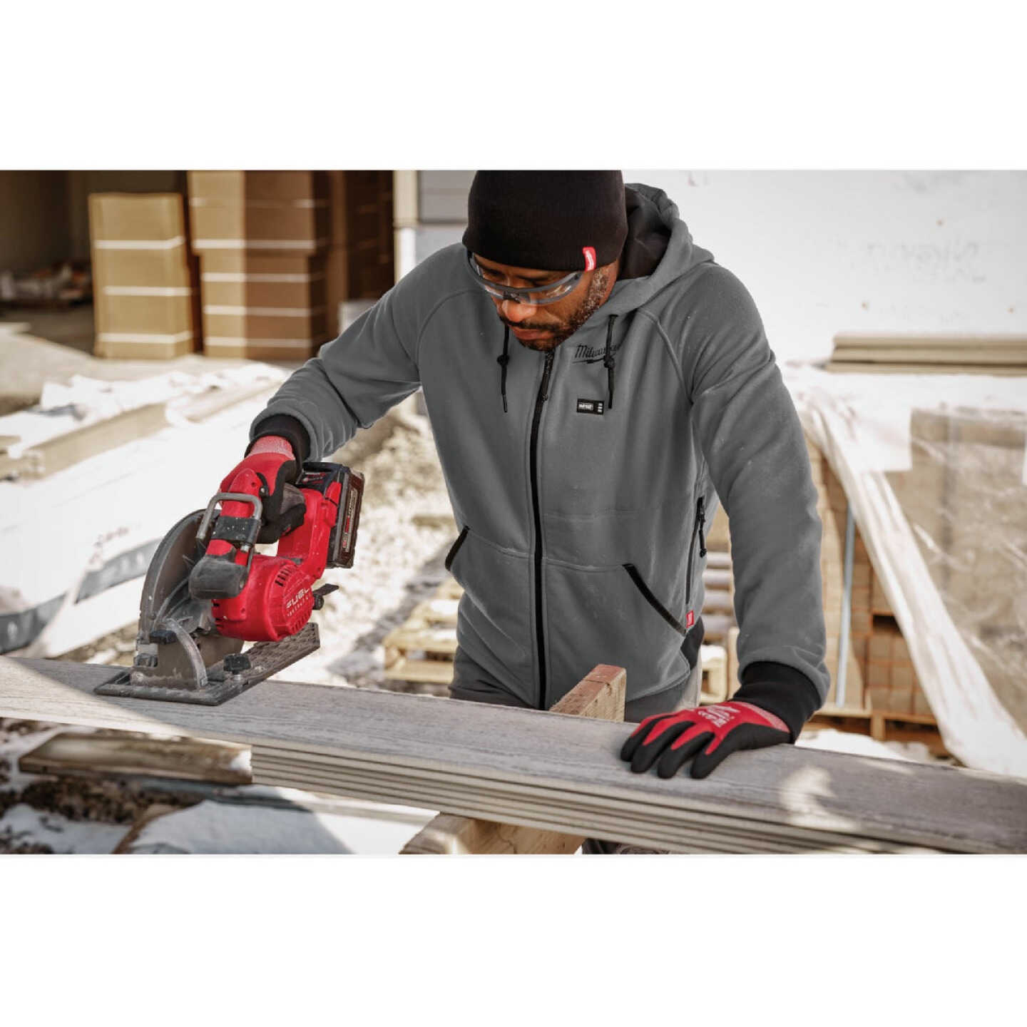 Milwaukee M12 Men's Gray Cordless Heated Hoodie Kit, L Image 4