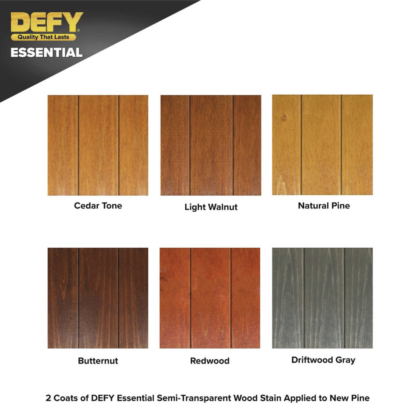 Defy Essential Semi-Transparent Wood Stain, Butternut, 1 Gal. Image 2