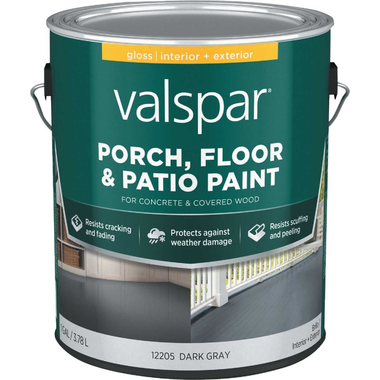 Valspar Dark Gray Gloss Latex Porch, Floor & Patio Paint, 1 Gal. Image 1