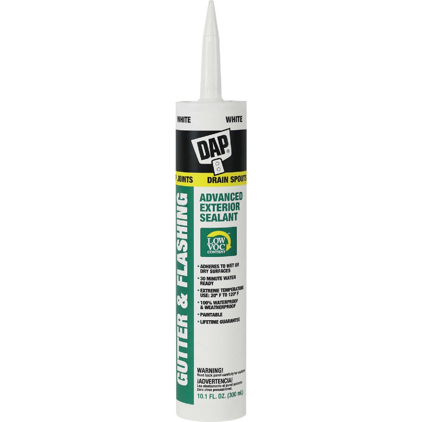 Dap 10.1 Oz. White Advanced VOC-Compliant Exterior Gutter & Flashing Sealant Image 1