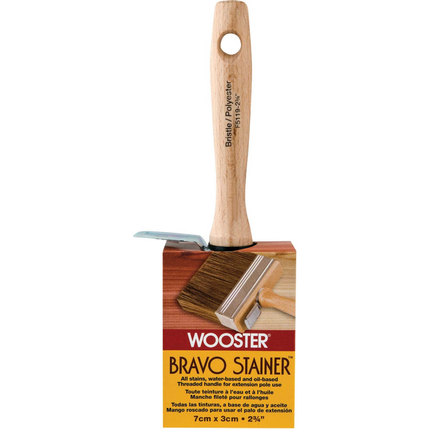 Wooster Bravo Stainer 2-3/4 In. Bristle Brush Image 1
