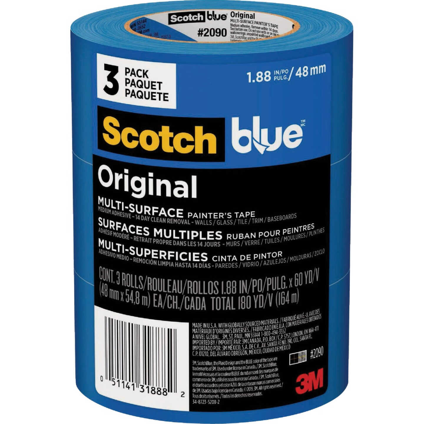 ScotchBlue 1.88 In. x 60 Yd. Original Painter's Tape (3 Roll) Image 1