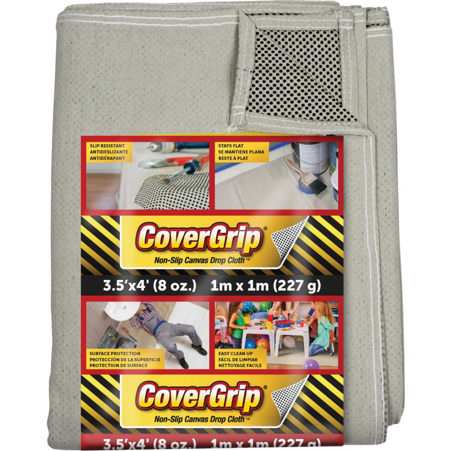 CoverGrip 3.5 Ft. x 4 Ft. 8 Oz. Non-Slip Safety Drop Cloth Image 1