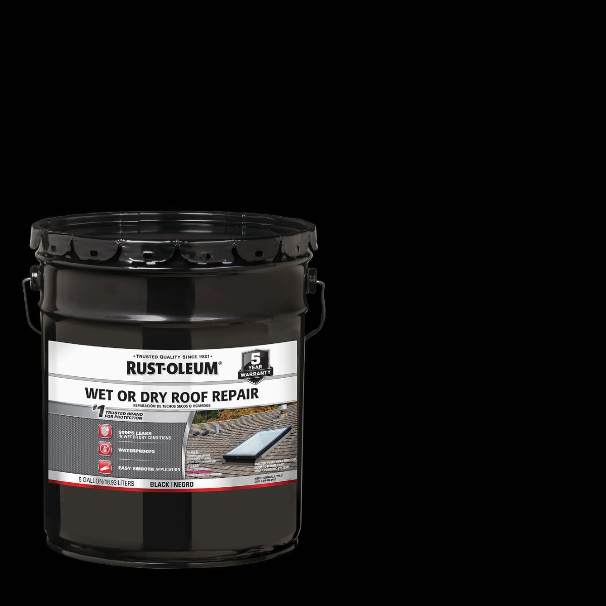 Rust-Oleum 5 Gal. Black Wet or Dry Roof Repair Image 1