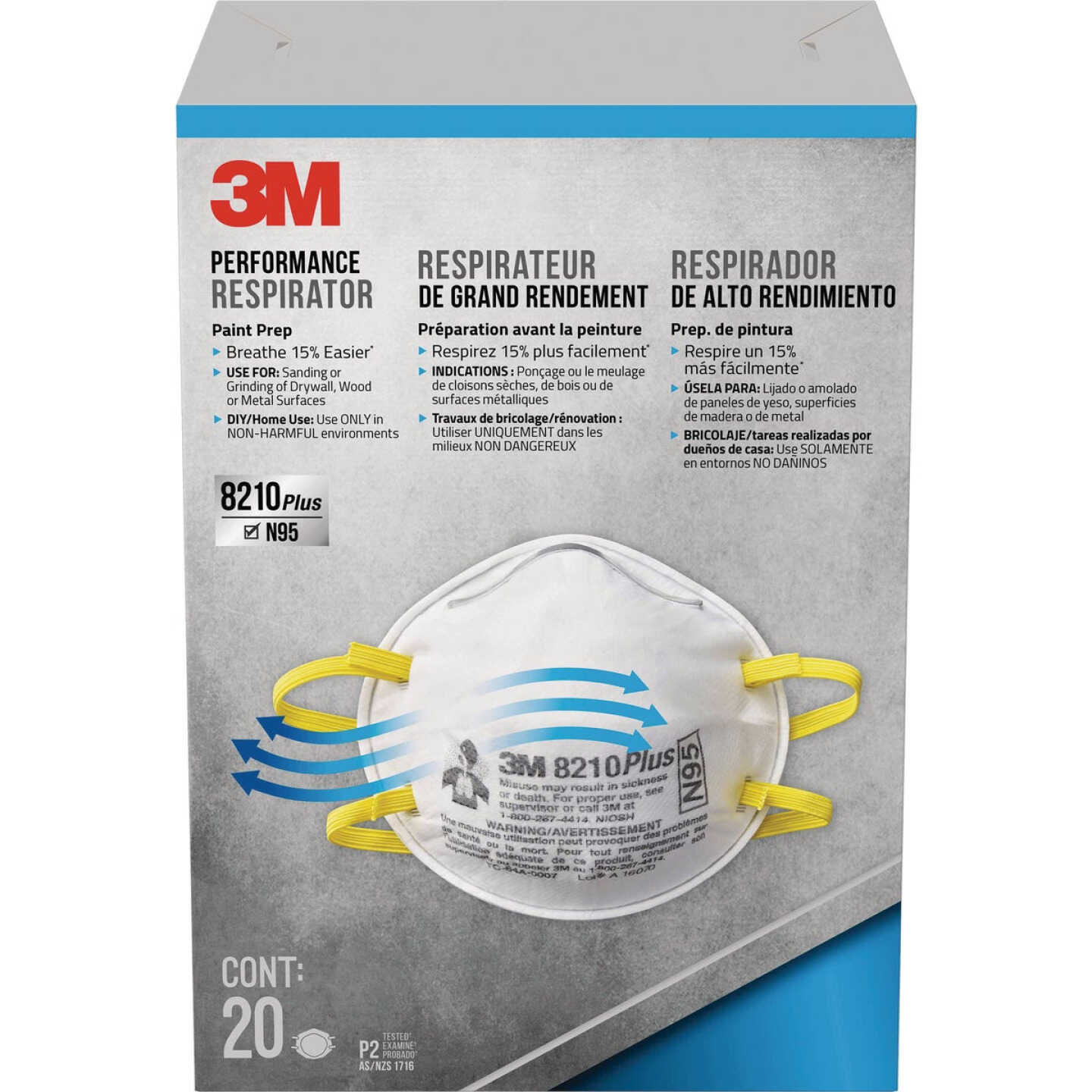3M N95 Performance Particulate Respirator for Paint Prep (20-Pack) Image 1