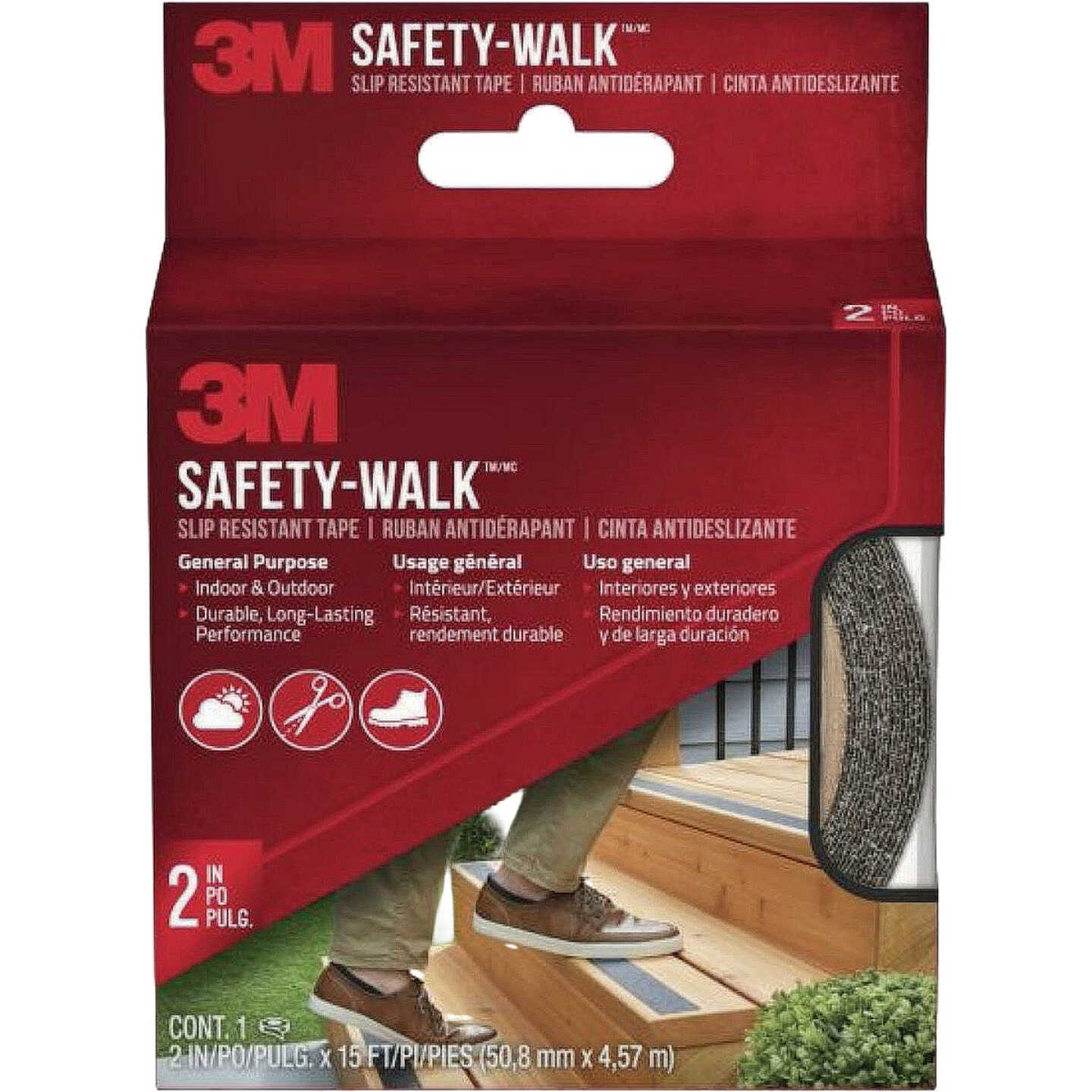 3M 2 In. x 15 Ft. Black Safety-Walk Slip Resistant Tape Image 1