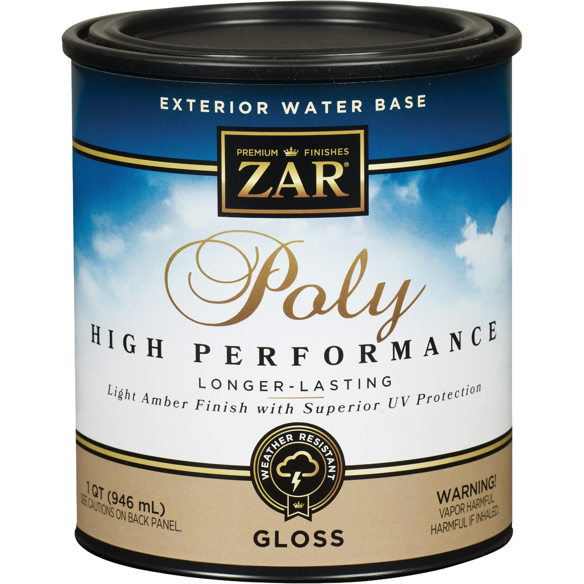 ZAR Gloss Clear Water Based Exterior Polyurethane, 1 Qt.