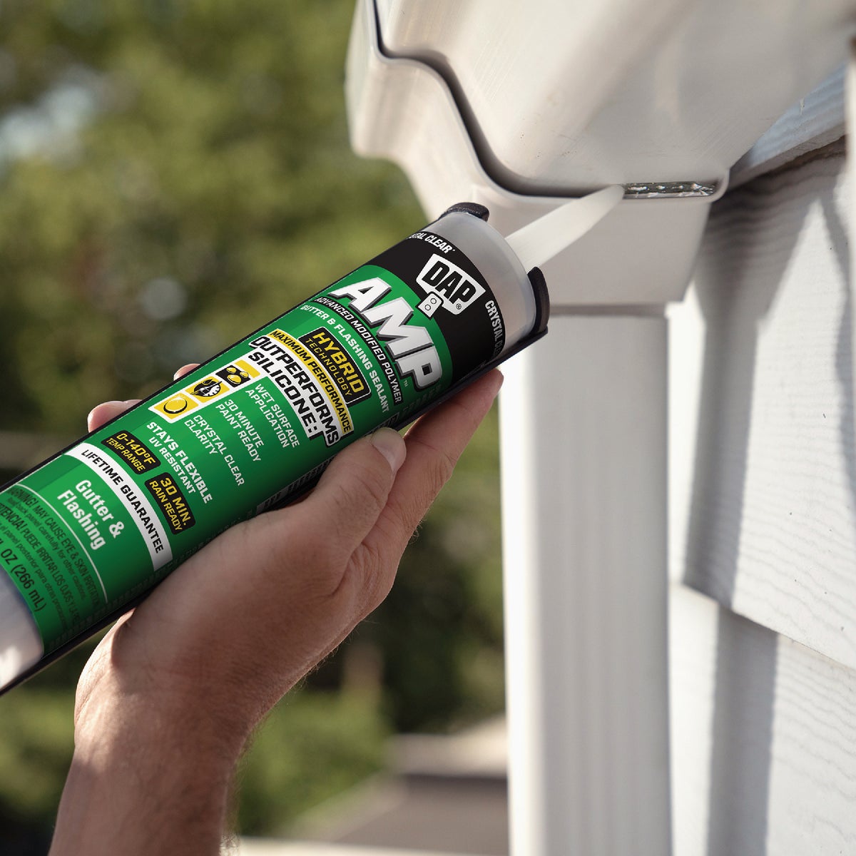 DAP AMP 9 Oz. Advanced Modified Polymer Gutter and Flashing Sealant, Crystal Clear Image 2