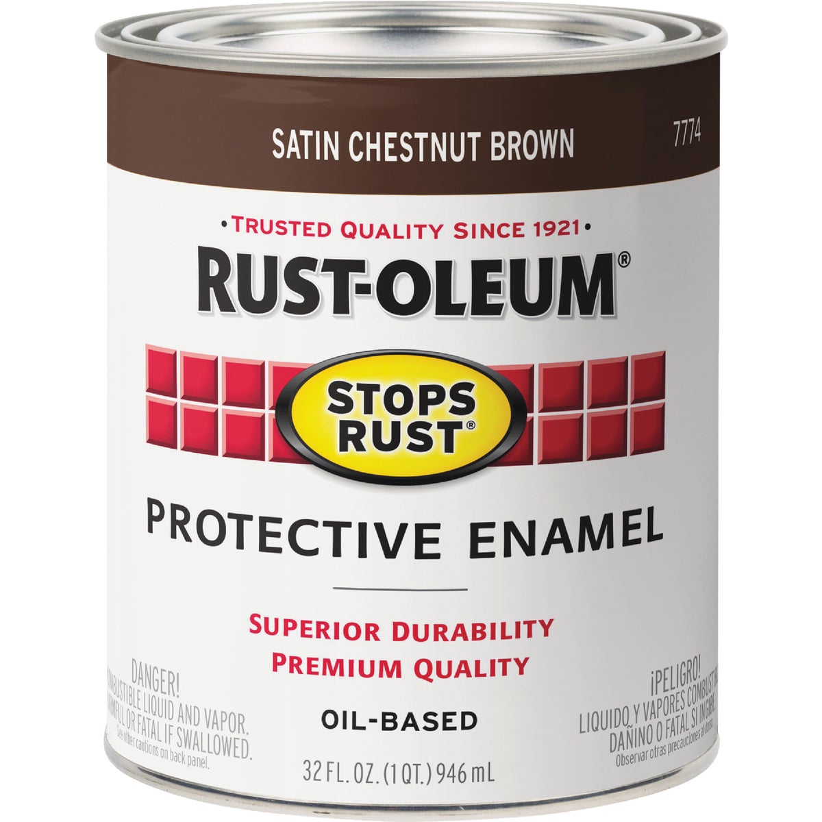 Rust-Oleum Stops Rust Oil Based Satin Protective Rust Control Enamel, Chestnut Brown, 1 Qt. Image 2