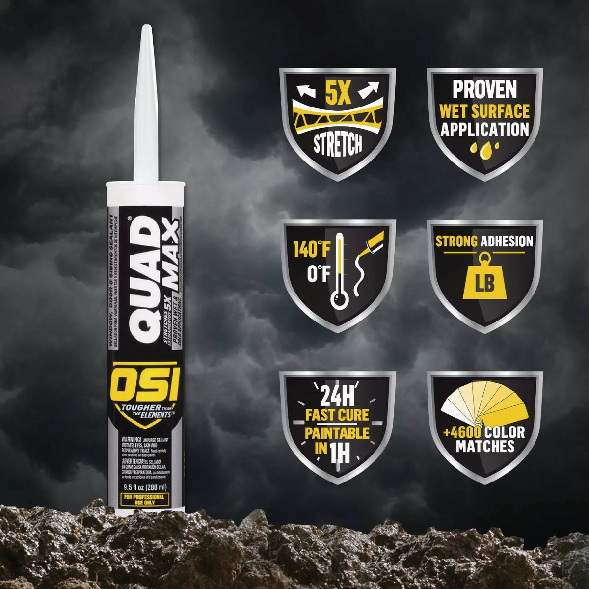 OSI Quad Max 9-1/2 Oz. Window, Door and Siding Polymer Sealant, Red 947 Image 2