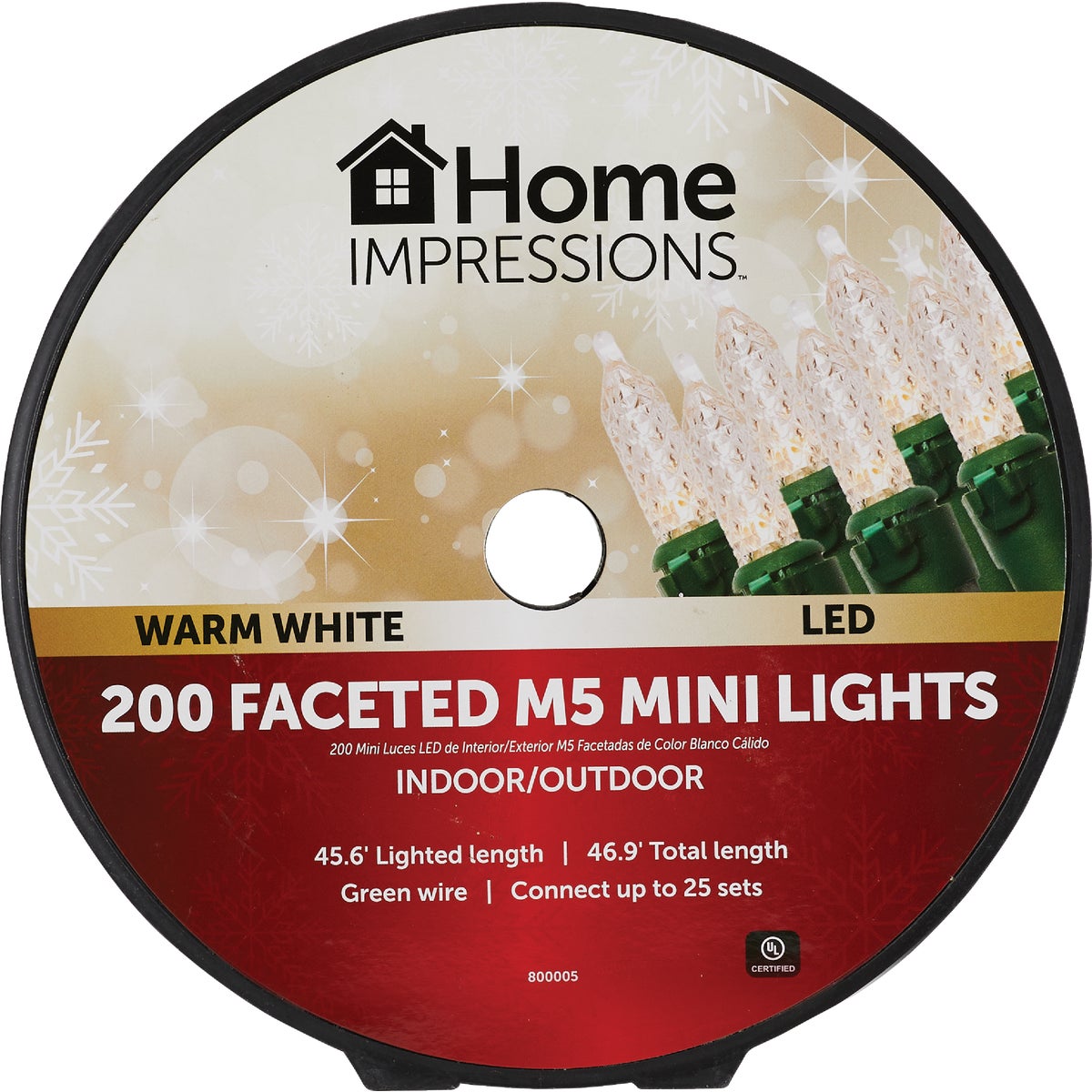 Home Impressions Warm White 200-Bulb Faceted M5 Mini LED Light Set Image 2
