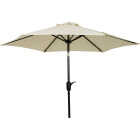 Outdoor Expressions 7.5 Ft. Aluminum Tilt/Crank Cream Patio Umbrella Image 1