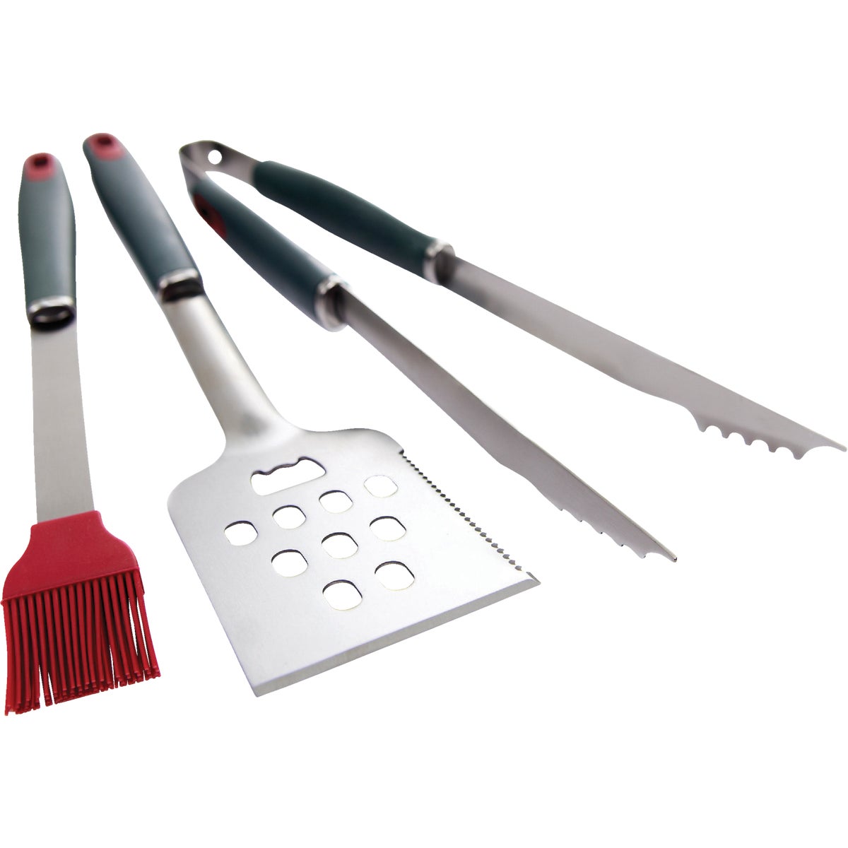 GrillPro Resin Handle Stainless Steel 3-Piece BBQ Tool Set Image 4