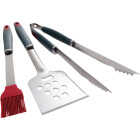 GrillPro Resin Handle Stainless Steel 3-Piece BBQ Tool Set Image 4