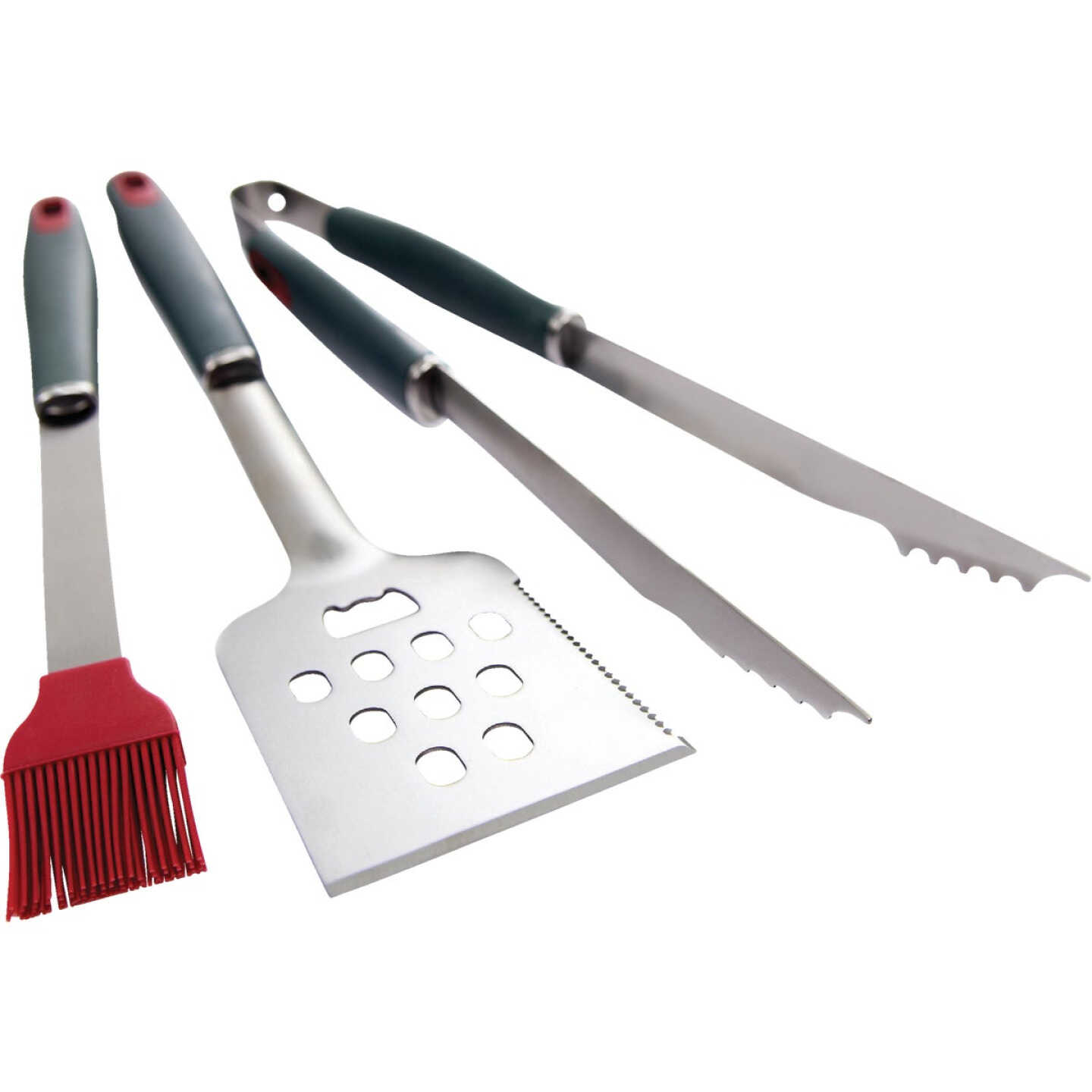GrillPro Resin Handle Stainless Steel 3-Piece BBQ Tool Set Image 4